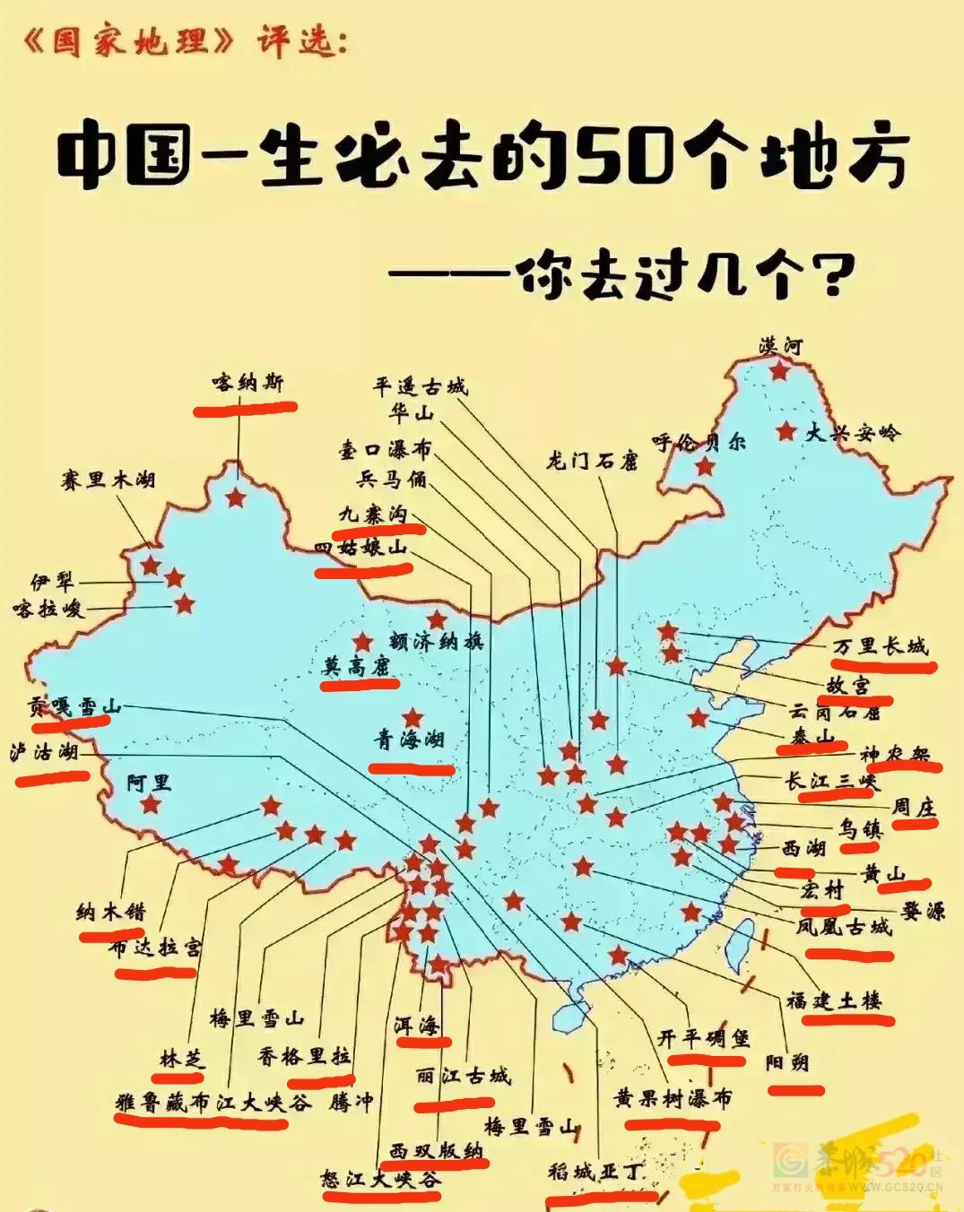 中国一生必去的50个地方你去过几个259 / 作者:罗古 / 帖子ID:295173